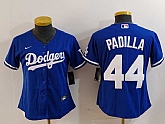 Women's Los Angeles Dodgers #44 Vicente Padilla Blue Cool Base Stitched Jersey,baseball caps,new era cap wholesale,wholesale hats