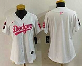 Women's Los Angeles Dodgers Blank White Pink With Patch Limited Stitched Jersey,baseball caps,new era cap wholesale,wholesale hats