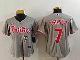 Women's Philadelphia Phillies #7 Trea Turner Grey Stitched Cool Base Nike Jerseys,baseball caps,new era cap wholesale,wholesale hats