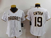 Women's San Diego Padres #19 Tony Gwynn White Team Logo Stitched Cool Base Nike Jersey,baseball caps,new era cap wholesale,wholesale hats