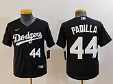 Youth Los Angeles Dodgers #44 Vicente Padilla Number Black Cool Base Stitched Jerseys,baseball caps,new era cap wholesale,wholesale hats