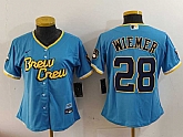 Youth Milwaukee Brewers #28 Joey Wiemer Blue 2022 City Connect Cool Base Stitched Jersey,baseball caps,new era cap wholesale,wholesale hats