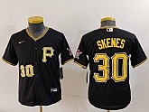 Youth Pittsburgh Pirates #30 Paul Skenes Number Black Stitched Cool Base Nike Jersey,baseball caps,new era cap wholesale,wholesale hats