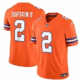 Men & Women & Youth Denver Broncos #2 Pat Surtain II Orange Mile High Collection F.U.S.E. 1977 Throwback Vapor Limited Stitched Jersey,baseball caps,new era cap wholesale,wholesale hats