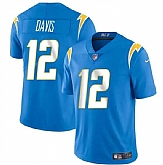 Men & Women & Youth Los Angeles Chargers #12 Derius Davis Blue 2024 Vapor Limited Football Stitched Jersey,baseball caps,new era cap wholesale,wholesale hats