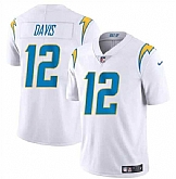 Men & Women & Youth Los Angeles Chargers #12 Derius Davis White 2024 Vapor Limited Football Stitched Jersey,baseball caps,new era cap wholesale,wholesale hats