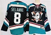 Men's Anaheim Ducks #8 Teemu Selanne Black Teal 2024-25 Stitched Jersey,baseball caps,new era cap wholesale,wholesale hats