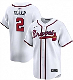 Men's Atlanta Braves #2 Jorge Soler White 2024 Home Limited Stitched Baseball Jersey Dzhi,baseball caps,new era cap wholesale,wholesale hats