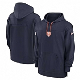 Men's Chicago Bears Navy Performance Pullover Hoodie,baseball caps,new era cap wholesale,wholesale hats