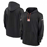 Men's Cincinnati Bengals Black Performance Pullover Hoodie,baseball caps,new era cap wholesale,wholesale hats