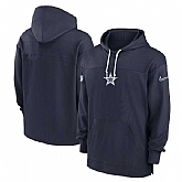 Men's Dallas Cowboys Navy Performance Pullover Hoodie,baseball caps,new era cap wholesale,wholesale hats