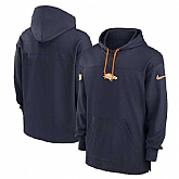 Men's Denver Broncos Navy Performance Pullover Hoodie,baseball caps,new era cap wholesale,wholesale hats