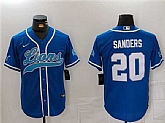 Men's Detroit Lions #20 Barry Sanders Blue Cool Base Stitched Baseball Jersey,baseball caps,new era cap wholesale,wholesale hats