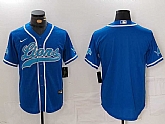 Men's Detroit Lions Blank Blue Cool Base Stitched Baseball Jersey,baseball caps,new era cap wholesale,wholesale hats