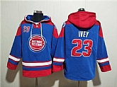 Men's Detroit Pistons #23 Jaden Ivey Blue Red Lace-Up Pullover Hoodie,baseball caps,new era cap wholesale,wholesale hats