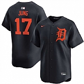 Men's Detroit Tigers #17 Jace Jung Black 2024 Alternate Limited Stitched Baseball Jersey Dzhi,baseball caps,new era cap wholesale,wholesale hats