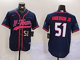 Men's Houston Texans #51 Will Anderson Jr. Navy With Patch Cool Base Stitched Baseball Jersey,baseball caps,new era cap wholesale,wholesale hats