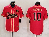 Men's Kansas City Chiefs #10 Isiah Pacheco Red Gold Cool Base Stitched Baseball Jersey,baseball caps,new era cap wholesale,wholesale hats