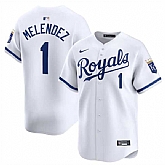 Men's Kansas City Royals #1 MJ Melendez White 2024 Home Limited Stitched Baseball Jersey Dzhi,baseball caps,new era cap wholesale,wholesale hats