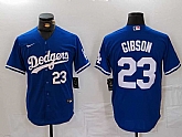 Men's Los Angeles Dodgers #23 Kirk Gibson Number Blue Cool Base Stitched Jerseys,baseball caps,new era cap wholesale,wholesale hats