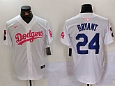 Men's Los Angeles Dodgers #24 Kobe Bryant White Pink Vin & Kobe Patch Stitched Baseball Jersey1,baseball caps,new era cap wholesale,wholesale hats