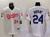 Men's Los Angeles Dodgers #24 Kobe Bryant White Pink Vin & Kobe Patch Stitched Baseball Jerseys,baseball caps,new era cap wholesale,wholesale hats