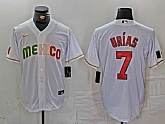 Men's Mexico Baseball #7 Julio Urias 2023 White World Classic Stitched Jersey,baseball caps,new era cap wholesale,wholesale hats