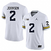 Men's Michigan Wolverines #2 Will Johnson White Stitched Jersey Dzhi,baseball caps,new era cap wholesale,wholesale hats