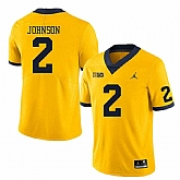 Men's Michigan Wolverines #2 Will Johnson Yellow Stitched Jersey Dzhi,baseball caps,new era cap wholesale,wholesale hats