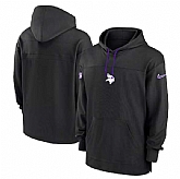 Men's Minnesota Vikings Black Performance Pullover Hoodie,baseball caps,new era cap wholesale,wholesale hats