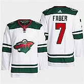 Men's Minnesota Wild  #7 Brock Faber White Stitched Jersey Dzhi,baseball caps,new era cap wholesale,wholesale hats