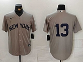 Men's New York Yankees #13 Jazz Chisholm Jr Grey Cool Base Stitched Jersey,baseball caps,new era cap wholesale,wholesale hats