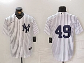 Men's New York Yankees #49 Ron Guidry White Cool Base Stitched Jersey,baseball caps,new era cap wholesale,wholesale hats