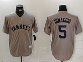 Men's New York Yankees #5 Joe DiMaggio Name Grey Stitched Nike Throwback Jersey,baseball caps,new era cap wholesale,wholesale hats