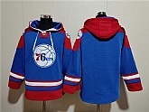 Men's Philadelphia 76ers Blank Royal Red Lace-Up Pullover Hoodie,baseball caps,new era cap wholesale,wholesale hats