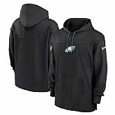 Men's Philadelphia Eagles Black Performance Pullover Hoodie,baseball caps,new era cap wholesale,wholesale hats