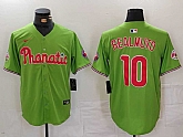 Men's Philadelphia Phillies #10 JT Realmuto Green With Patch Stitched Cool Base Nike Jersey,baseball caps,new era cap wholesale,wholesale hats