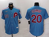 Men's Philadelphia Phillies #20 Mike Schmidt Number Light Blue Cooperstown Cool Base Jersey,baseball caps,new era cap wholesale,wholesale hats