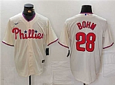 Men's Philadelphia Phillies #28 Alec Bohm Cream Cool Base Stitched Jersey,baseball caps,new era cap wholesale,wholesale hats