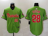 Men's Philadelphia Phillies #28 Alec Bohm Number Green With Patch Stitched Cool Base Nike Jersey,baseball caps,new era cap wholesale,wholesale hats