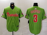 Men's Philadelphia Phillies #3 Bryce Harper Green With Patch Stitched Cool Base Nike Jersey,baseball caps,new era cap wholesale,wholesale hats