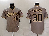 Men's Pittsburgh Pirates #30 Paul Skenes Number Grey Stitched Jersey,baseball caps,new era cap wholesale,wholesale hats