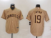 Men's San Diego Padres #19 Tony Gwynn Khaki Team Logo Stitched Cool Base Nike Jersey,baseball caps,new era cap wholesale,wholesale hats