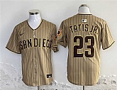 Men's San Diego Padres #23 Fernando Tatis Jr. Tan Stitched Baseball Jersey,baseball caps,new era cap wholesale,wholesale hats