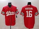 Men's San Francisco 49ers #16 Joe Montana Red Mexico Cool Base Stitched Baseball Jersey,baseball caps,new era cap wholesale,wholesale hats