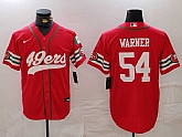 Men's San Francisco 49ers #54 Fred Warner Red Mexico Cool Base Stitched Baseball Jersey,baseball caps,new era cap wholesale,wholesale hats