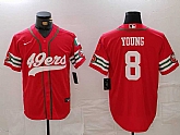 Men's San Francisco 49ers #8 Steve Young Red Mexico Cool Base Stitched Baseball Jersey,baseball caps,new era cap wholesale,wholesale hats