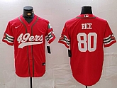 Men's San Francisco 49ers #80 Jerry Rice Red Mexico Cool Base Stitched Baseball Jersey,baseball caps,new era cap wholesale,wholesale hats