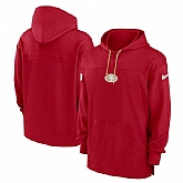 Men's San Francisco 49ers Scarlet Performance Pullover Hoodie,baseball caps,new era cap wholesale,wholesale hats