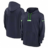 Men's Seattle Seahawks Navy Performance Pullover Hoodie,baseball caps,new era cap wholesale,wholesale hats